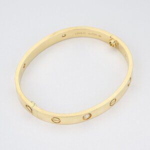 Cartier Love Bracelet Size 17 Gold 4 Diamonds